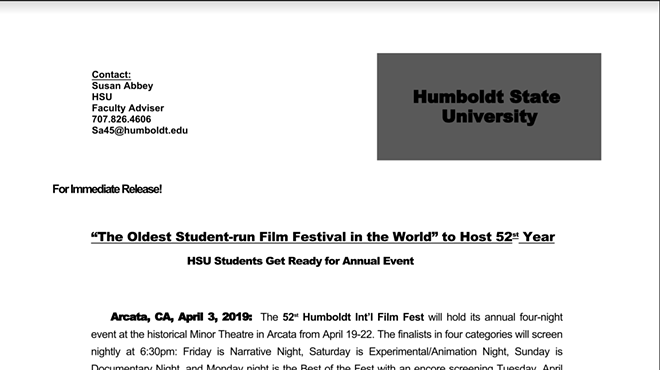 Humboldt Int'l Film festival