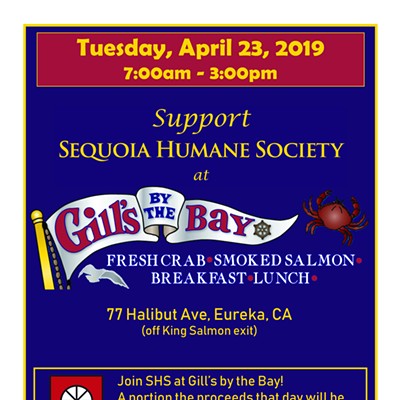 Come down to Gill's by the Bay 4/23/19 to support the pets at SHS!