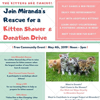 Miranda’s Rescue Kitten Shower & HSU Student Senior Project.