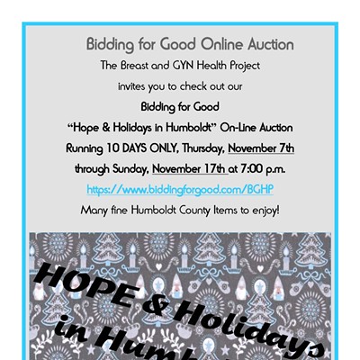 BGHP Hope & Holidays in Humboldt On-Line Auction Flyer
