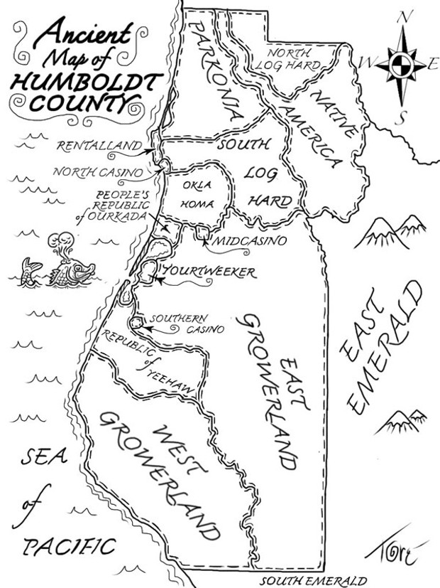 Ancient Map of Humboldt County