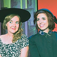 Andrea Zvaleko as Miss Adelaide and Melissa Smith as Sarah Brown in the North Coast Rep production of Guys and Dolls. Photo by Michael Thomas