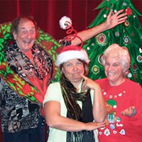 Arcata Playhouse presents A Recessionary Christmas with (L to R)  Bob Wells, Jacqueline Dandeneau, Lynne Wells.