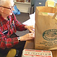 Bob Lazelle, Food For People volunteer. Photo by Heidi Walters.