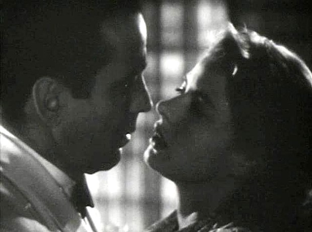 Bogie and Bergman, in a frame from the trailer for Casablanca.
