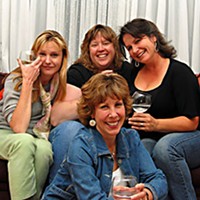 Cast of Getting It: Lynnie Horrigan on left, Christina Jioras  at back, Tinamarie Ivey  on right, Susan Abbey in front, not shown, Siena Nelson. Photo courtesy Redwood Curtain