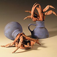 Crab Cups, 2007, low fire white clay. Photo courtesy of Jimmie Nord,