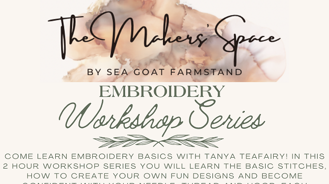 Embroidery Workshop: Kids & Adults!