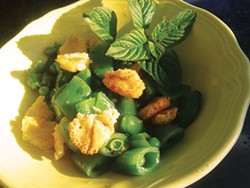 PHOTO BY JADA CALYPSO BROTMAN - Fried paneer is tasty on peas with mint, too.