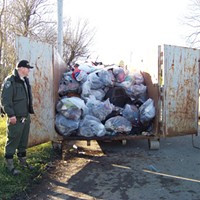 Humboldt County Sheriff’s Senior Correctional Officer Trent Hauger and his inmate crew loaded up two of these 40-yard dumpsters last Friday with junk from one man’s camp.