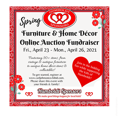 Humboldt Sponsors Spring Furniture & Home Décor Online Auction Fundraiser