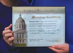 PHOTO BY HEIDI WALTERS - Jamara and Camryn Indigo's marriage certificate.