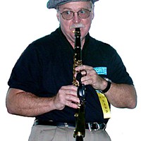 Jerry Epperson of Coronet Chop Suey at Redwood Coast Jazz Festival 2004.  Photo by Bob Doran