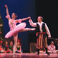 Julie Ryman dancing the role of Ballerina Doll and Kyle Ryan dancing the role of Pirate King in ‘Twas the Night Before Christmas.