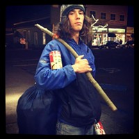 Kai the Homefree Hitchhiker on the Arcata Plaza earlier this year.
