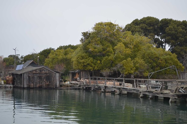 High waters soak the bottom of a boathouse on Indian Island. - GRANT SCOTT-GOFORTH
