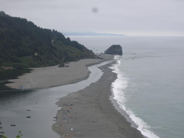 Klamath River mouth, Sept. 11, 2013, at the far south end of the spit. - PHOTO BY SARA BOROK