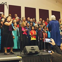 Lorenza Faye Simmons takes the lead as the Arcata Interfaith Gospel Choir joins forces with the AIGC Youth Choir at the annual Gospel Choir Prayer Breakfast&nbsp;on May 4 at the Arcata Community Center.