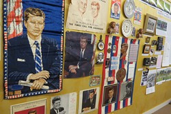 Main Street Art Gallery features a JFK-themed exhibit.