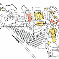 Map of College of the Redwoods campus showing buildings to be demolished.
