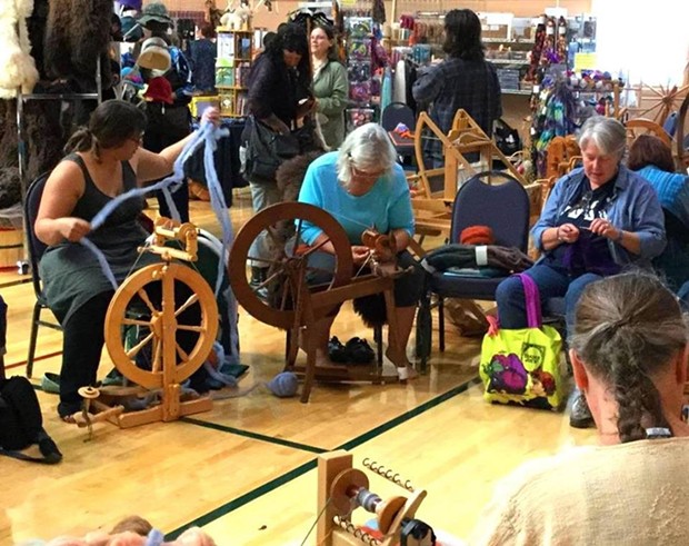 Spinning wool at the Natural Fiber Fair in Arcata