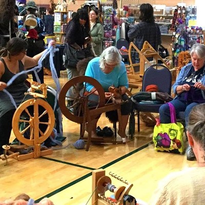 Spinning wool at the Natural Fiber Fair in Arcata
