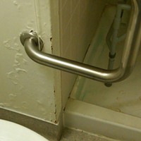 One of the nurses took this photo of the mold growing in a patient room bathroom.