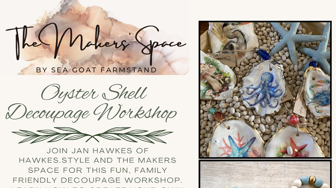 Oyster Shell Decoupage Workshop at The Makers' Space