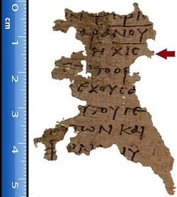 WIKIMEDIA COMMONS - Papyrus fragment "P. Oxy. 4499," now at Oxford University, is the oldest witness to Revelation 13:18. The third line gives 616 for the Number of the Beast.