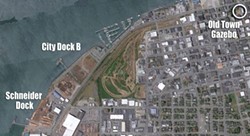 Potential docks for Eureka-bound cruise ships.