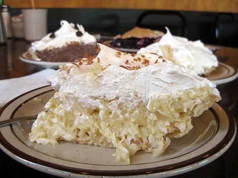 Real coconut cream pie. - JENNIFER FUMIKO CAHILL