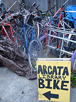 Remnants of the former Arcata Library Bikes. Photo by Meghannraye Sutton.