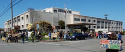 PHOTO BY ANDREW GOFF - RICHARDSON GROVE PROTESTS AT CALTRANS OFFICE IN EUREKA.