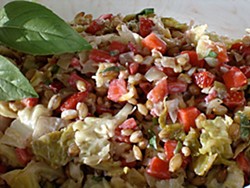 Savoy Cabbage Marries Strawberries, With Barley as Best Man and Basil as Maid of Honor. Photo by Simona Carini.