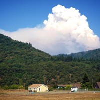 Smoke rises over the Hoopa Valley Tribal Reservation.