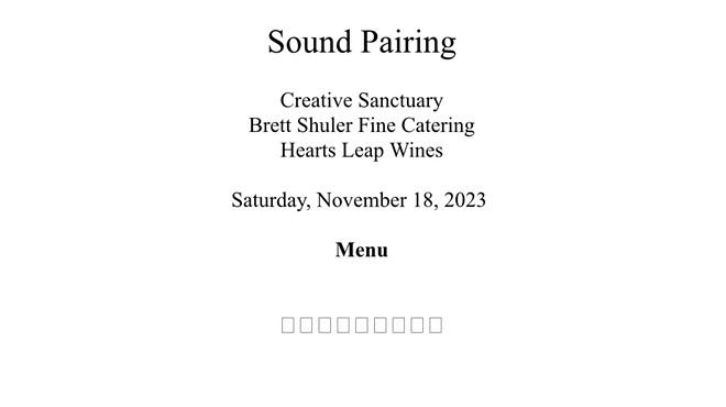 Sound Pairing Dinner w/Brett Shuler and Heart's Leap Wines