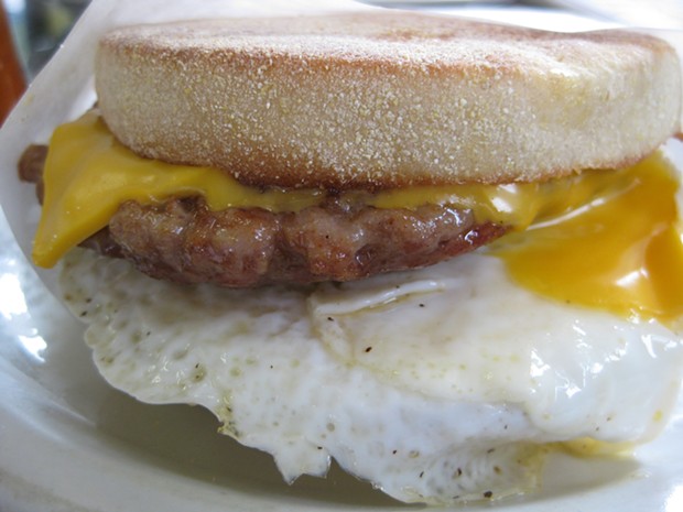 The breakfast sandwich with sausage: a more responsible weekday choice. - JENNIFER FUMIKO CAHILL