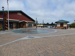 PHOTO BY RYAN BURNS - The C Street Market Square, a Eureka Redevelopment Agency project that opened in 2010, features a wide pedestrian plaza,  art sculptures and the ticket office for Madaket harbor cruises.