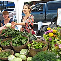The Redwood Roots Farm stand at the Arcata Farmers' Market. Photo by Bob Doran.