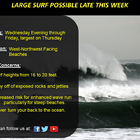 Large Surf Headed to Local Beaches