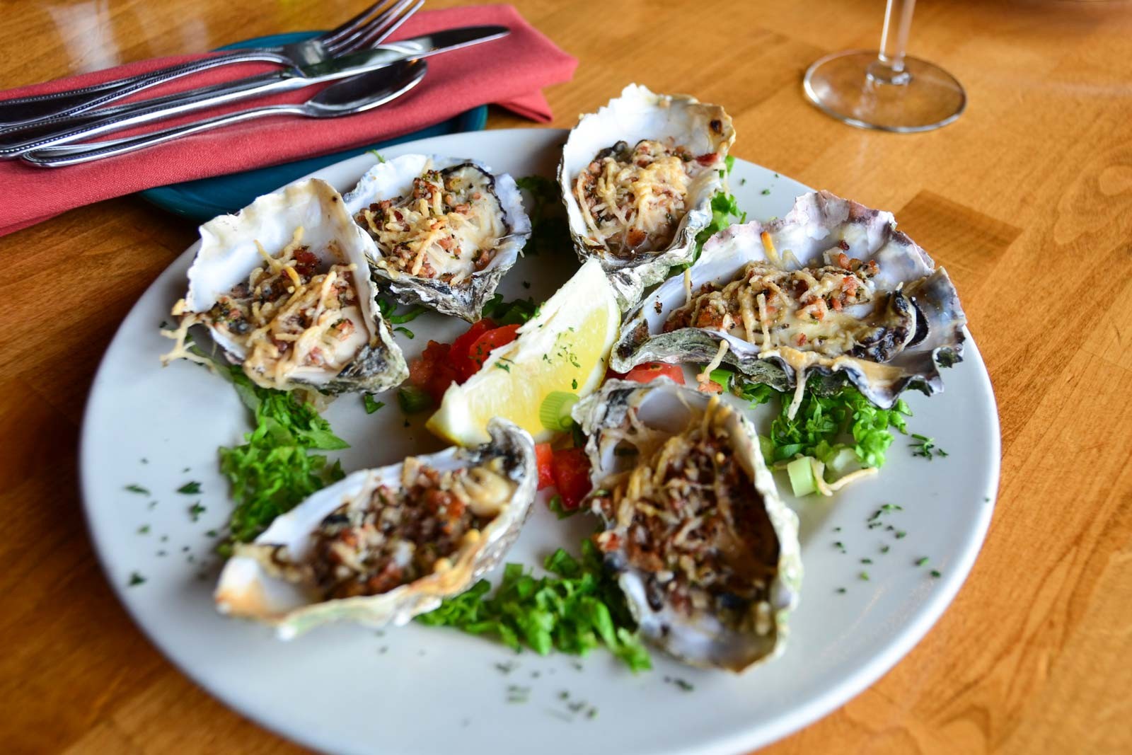 The fruits of the bay: oysters at Café Waterfront. - PHOTO BY DREW HYLAND