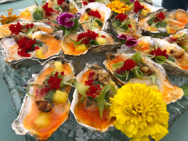 Cooked oysters from Sushi Spot, which came away with Best in Show. - PHOTO BY JENNIFER FUMIKO CAHILL