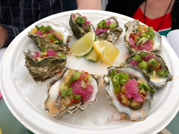Fregoso's Comida Mexicana's winning raw oysters. - PHOTO BY JENNIFER FUMIKO CAHILL
