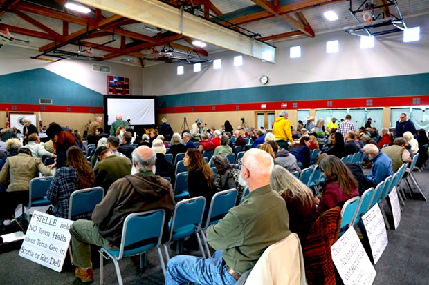 By the afternoon of Dec. 16, the overflow crowd at Eureka's Adorni Center had thinned a bit. - SAM LEISHMAN