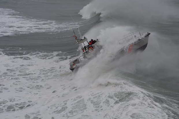Surf Operations Training off the coast during the storm. - U.S. COAST GUARD