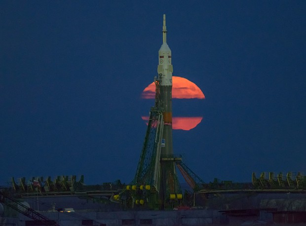 Supermoon over the launchpad. - NASA