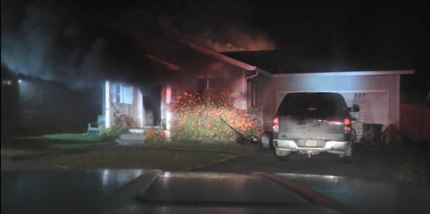 The scene of the house fire. - ARCATA FIRE DEPARTMENT