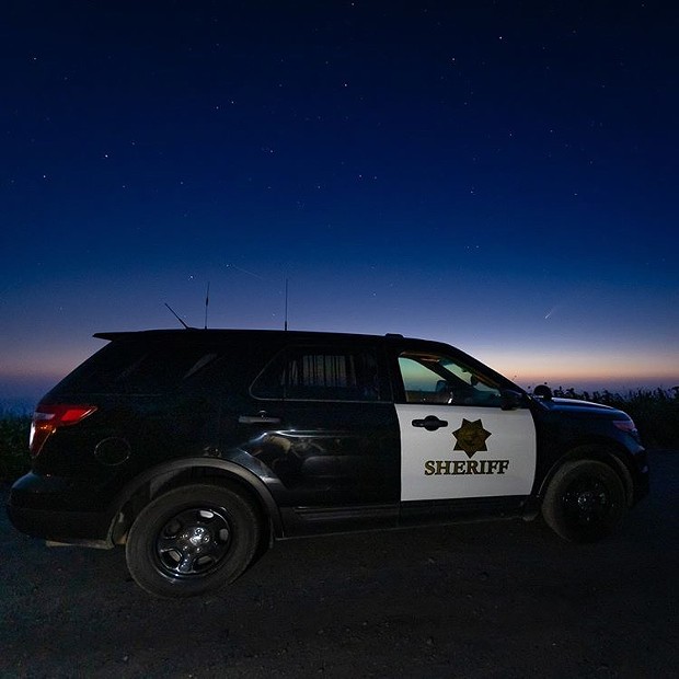 A Humboldt county sheriff's deputy captured the NEOWISE comet with his patrol car from Patrick's Point Dr in Trinidad. - SCOTT APONTE