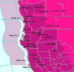 Hot temps and a red flag warning for the interior. - NWS