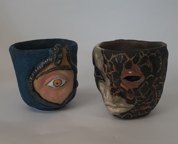 Holly Sepulveda's ceramic "Face Planters." - COURTESY OF THE ARTIST